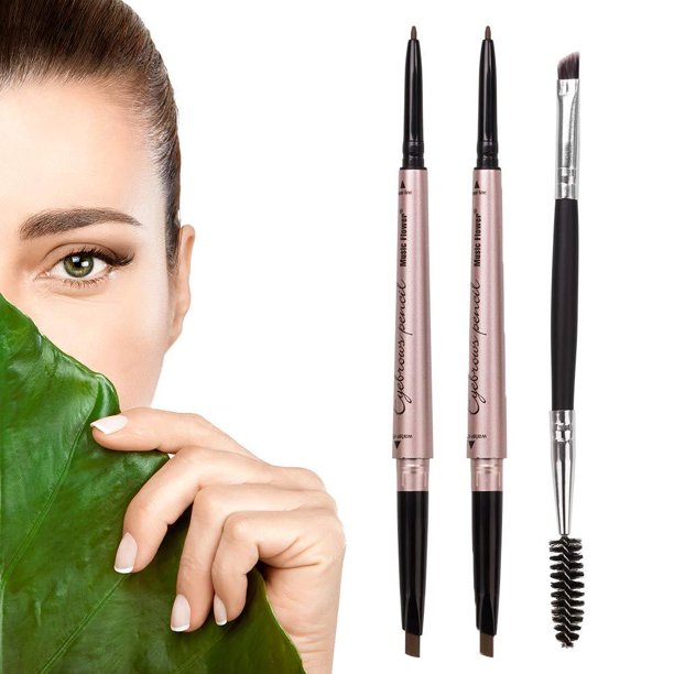 HeyBeauty 2 Pack of Eyebrow Pencil, Waterproof Eyebrow Makeup with Dual