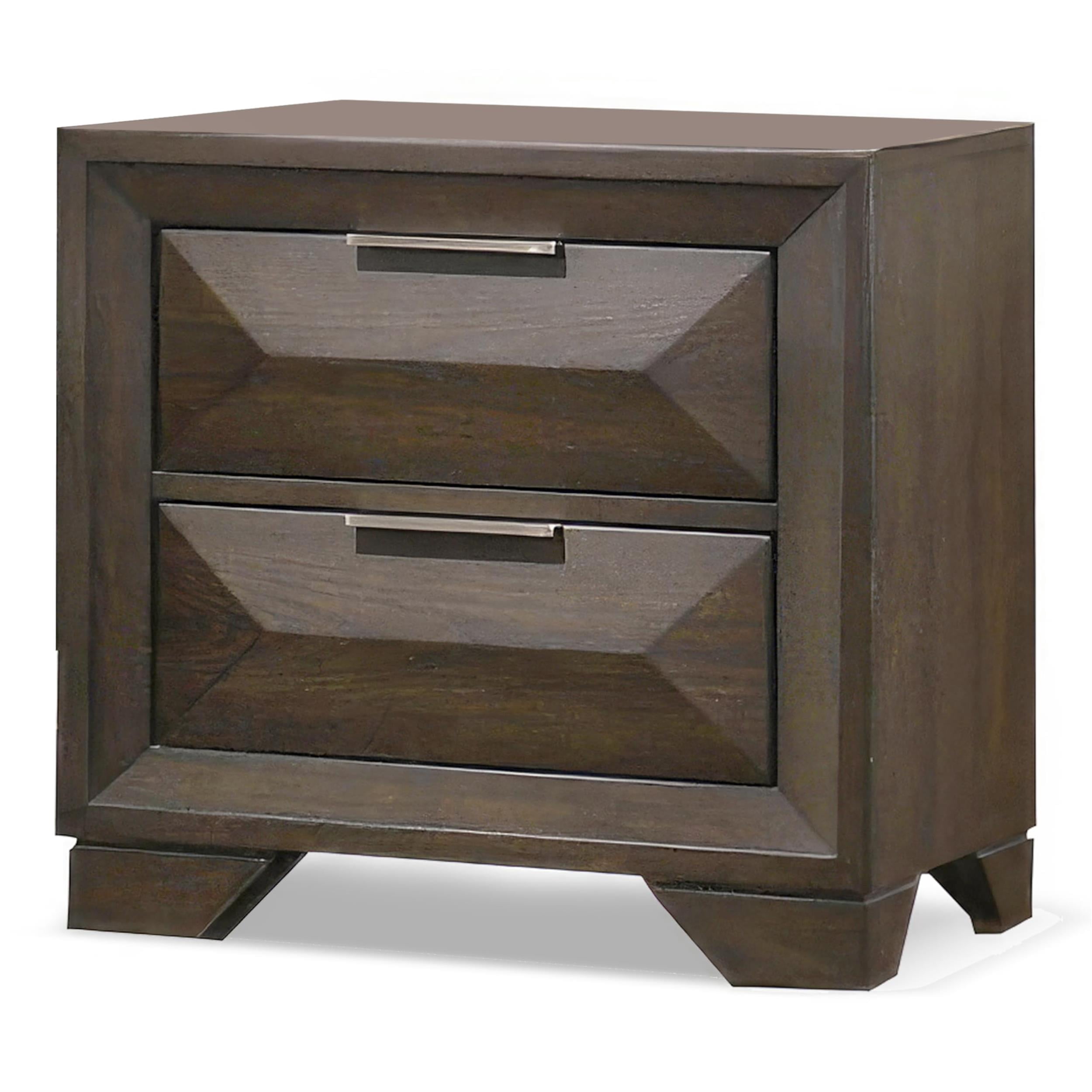 FOA Werren 6pc Espresso Wood Bed Set - Queen+2 Nightstands+Chest+Dresser+Mirror