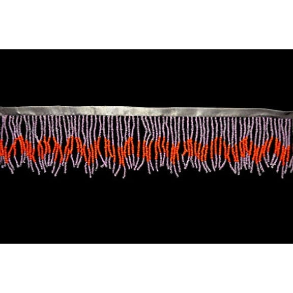 Altotux Beaded Trim Fringe 2.5" Purple Lilac Orange Glass Beads with 3/8" Ribbon