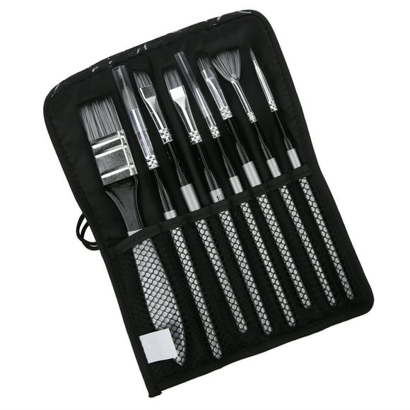 Ensembles de Pinceaux à Peinture à l'Huile, Ensemble de Pinceaux à Peinture 8 Pcs Outil de Peinture Aquarelle avec Sac en Tissu pour Peinture Acrylique Aquarelle Corps Visage Nail Art pour Étudiant