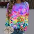 thumbnail image 2 of Durtebeua Long Sleeve Sweatshirts Casual Pullover Tops Shirts Casual Sweatshirts For Women Trendy, 2 of 4
