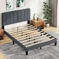 thumbnail image 5 of Pingliang Home Full Size Bed Frame with Adjustable Upholstered Headboard&Wood Slats Support,Gray, 5 of 9