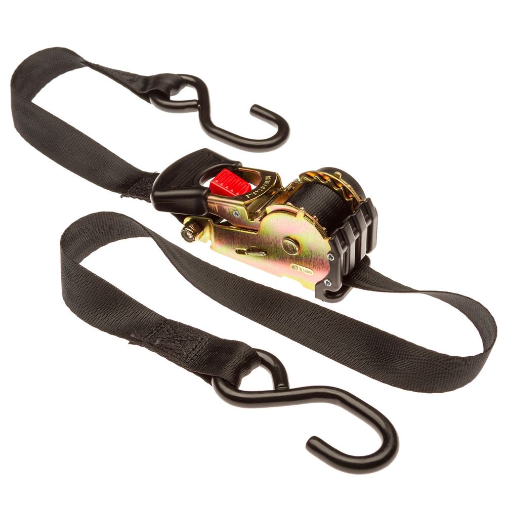 1" x 6ft. Retractable Ratchet TieDown Strap