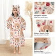 thumbnail image 4 of Dailycode Wearable Blanket Hoodie Oversized Sherpa Flannel Blankets with Pocket for 3-14 Year Old Cartoon Bear Face and Cherry, 4 of 7