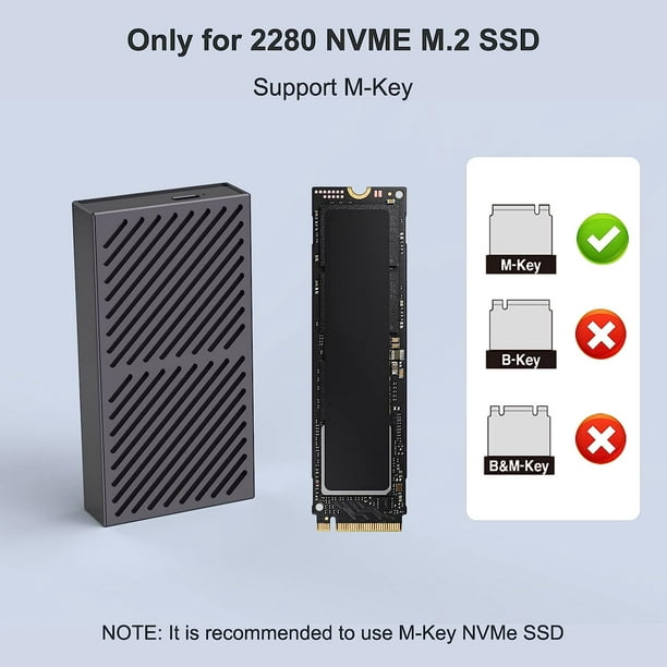 K 40Gbps NVMe Enclosure, Compatible with M1 Pro/Max/M2 Mac,Support 8TB M.2  SSD,Compatible Thunderbolt 4/3 USB4.0/USB3.2/3.1/3.0/USB C Aluminum NVMe  Adapter(8117) 
