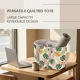 thumbnail image 6 of Pzuqiu Tropical Leaf Print Large Capacity Quilted Tote Bags for Women, Reversible Clear Shoulder Hobo Bag, Lightweight Carry On Handbag for Work Travel Shopping Everyday Use, 6 of 7