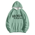 thumbnail image 3 of Hockey Mama Hoodies for Women 2025 Long Sleeve Soft Graphic Hooded Sweatshirt with Pockets Pullover Tops, 3 of 4