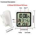 thumbnail image 3 of Bathroom Wall Clock Waterproof Digital Temperature Date Time Display Suction Mount For Shower Kitchen Office Decoration, 3 of 9