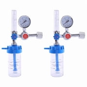 2X Oxygen Meter .YX11A Buoy Type Oxygen Inhalator Meter Pressure Reducing Valve Pressure Regulator G5/8,2 * Oxygen inhaler 2 * Nasal oxygen tube,Silver