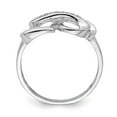 thumbnail image 2 of Sterling Silver Rhodium Plated Diamond Double Heart Ring, 2 of 6