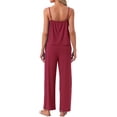 thumbnail image 3 of INSPIRE CHIC Women's Pajama Set Pleated Cami Top and Pants Knit Stretchy Soft Summer 2026 Lounge Sets with Pockets 2XL Red, 3 of 5