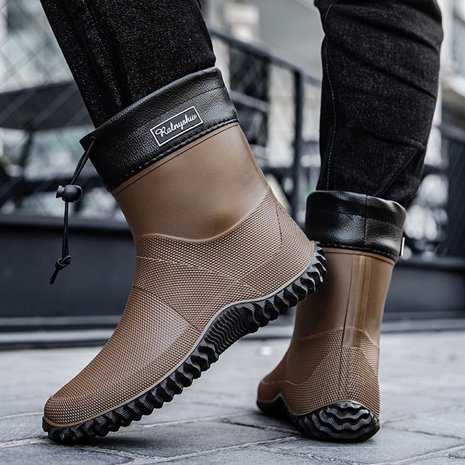 Chenyee Rain Boots for Women Men Lightweight Water-proof Water Shoes Mid Calf Non Slip Garden Boots