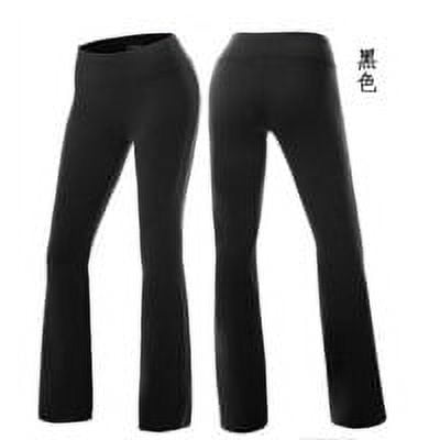 Pantalon de Yoga Taille Haute Pantalon Femme Pantalon Long Élastique, Noir, M