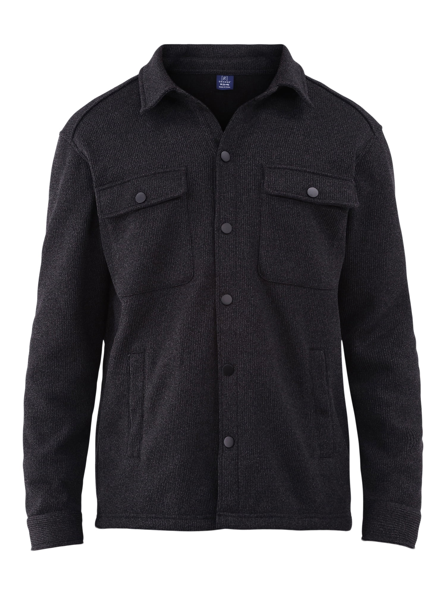 George Men's & Big Men's Knit Fleece Shirt Jacket, Sizes S George Men's & Big Men's Knit Fleece Shirt Jacket, Sizes S