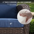 thumbnail image 4 of POCASSY 5 Pieces Patio Furniture Set, Wicker Patio Conversation Set with Swivel Rocking Patio Chairs, Outdoor Couch, Deep Seat Patio Set with Glass Top Coffee Table for Outside in Blue, 4 of 11