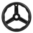 thumbnail image 3 of Black Bakelite 250 x 25mm 3-spoke non-slip lathe handwheel with handle for machine tool, 3 of 4