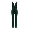 thumbnail image 3 of One Piece Sequin Deep V-Neck Sleeveless Rompers,Women's Spicy Girl V Open Back Strap Jumpsuit, 3 of 4