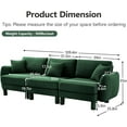 thumbnail image 2 of Modular Sectional Sofa, 3-Seat Deep Seat Sofa for Living Room, Cloud Couch Style Boucle Fabric Recliner, Shell-Shaped Armrests Cylindrical Legs Green Sofa, Wood Frame, Easy Assembly, 2 of 8