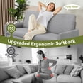 thumbnail image 4 of 68" Loveseat Sofa, Comfy Grey Linen Couches for Living Room, Mid Century Modern Love Seat Sofa, Tool-Free Setup Small Couches for Bedroom Office, 4 of 9