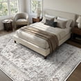 thumbnail image 4 of SIXHOME 5'x7' Washable Area Rug for Living Room Vintage Medallion Distressed Carpet Soft Low Pile Large Rug for Bedroom Dining Room Office Retro Indoor Home Decor Gray, 4 of 6