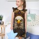 thumbnail image 4 of Balery Vintage Pattern Bald Eagle Camisón de princesa para niñas, pijama de algodón con mangas abullonadas, suave y bonito.-Medium, 4 of 6