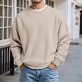 thumbnail image 2 of Curuila Mens Sweatshirt Loose Fit Long Sleeve Solid Color Crew Neck Pullover Sweatshirts Everyday Wear Comfort Pullover Tops Size 3Xl, 2 of 4
