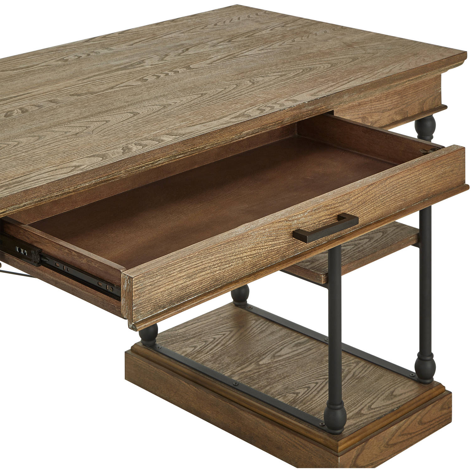Weston Home Cabana Rustic Rectangular Writing Desk with 1-Drawer, Brown