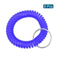 thumbnail image 3 of Unique Bargains Plastic Wrist Coil Keyring Stretchable Spiral Keychain, Clear Blue 6 Pack, 3 of 5