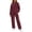 Wine, variant on Zynoxe Womens Plus Size Lounge Sets Casual Solid Color Crew Neck Shirt and Wide Leg Sweatpants Sweatsuits Soft Comfy Two Piece Outfit for Daily Wear