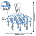 thumbnail image 2 of Clothes Drying Rack, Stainless Steel Laundry Drip Hanger with 24 Clips, Round Swivel Windproof Hook for Drying Towels, Bras, Socks, Lingerie, teen Clothing, Indoor And , 1 Drying Clip, 2 of 6