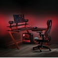 thumbnail image 3 of Avatar Battlestation L-Shape Game Desk with Carbon Top and Matte Red Legs, 3 of 9