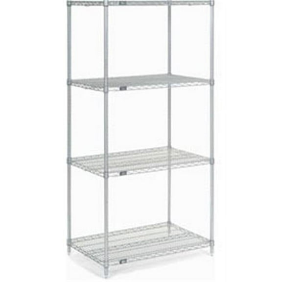 Nexel Chrome Wire Shelving - Chrome - 30 x 24 x 74 in.