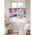 thumbnail image 3 of Abstract Art Graffiti Sheer Curtains 54 Inches Long 2 Panels Watercolor Pink Flower Leaf Color Block Light Filtering Semi Sheer Window Curtains Drapes for Bedroom Living Room 52"x54", 3 of 7