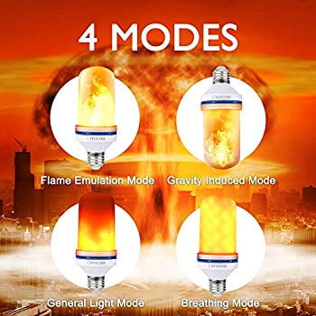 4 Modes Flame Light Bulbs with Gravity Sensor 4 Pack E26// E27 Base Vintage Flame Bulb for Atmosphere Festival Christmas Decoration Omicoo LED Flame Effect Light Bulb