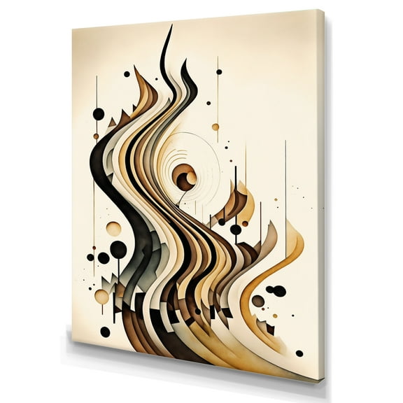 Designart Brown And Black Movement III Canvas Wall Art