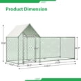 thumbnail image 2 of ZephyPaws 120in Metal Chicken Coop,Walk-in Poultry Run Pen for Hens,Rabbit Cage with Cover for Yard, 2 of 8