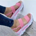 thumbnail image 5 of Platform Sandals for Women Summer Open Toes Breathable Ankle-Strap Backless Wedge Shoes Comfortable Anti Slip Adjustable Buckle Light Sandals, 5 of 9