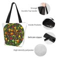 thumbnail image 3 of Goofa Happy Halloween Floral Pattern Tote Bags,Large Capacity Bag,Beach Tote with Zipper Closure, Large Capacity and Foam Padding, 3 of 6
