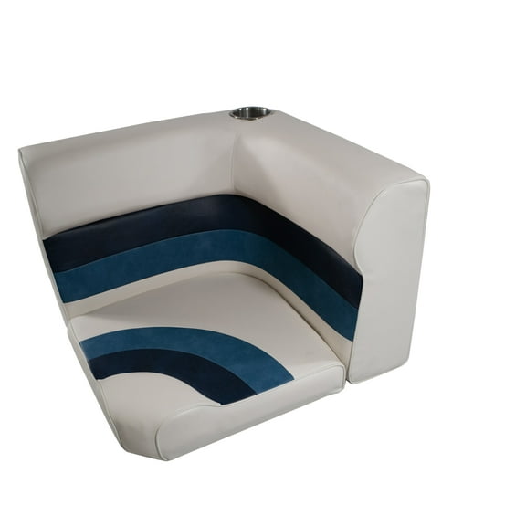 Premium Series Pontoon Radius Corner Cushion Set Only 3007-AADK White/Navy/Blue