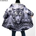 thumbnail image 1 of The King-Capa de piel de tigre blanco con estampado 3D para hombre, abrigo grueso y cálido con capucha, abrigo de lana a prueba de viento, bata, manta, 3, 1 of 4