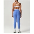 thumbnail image 7 of PISONIC Women's Workout Sets 2 Piece - Seamless Cross Yoga Leggings and Sports Bra Gym Outfits Activewear Matching Set, 7 of 7