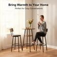 thumbnail image 7 of Demi Bonn 3 Pieces Round Bar Table and Chairs Set Small Dining Table for 2 with 2-Tier Storage & 2 PU Upholstered Bar Stools for Kitchen Dining Room Living Room Bar Cafe Small Space Corner, Brown, 7 of 7