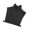 thumbnail image 3 of Kcodviy Women Solid Ruffle Detachable Blouse With False Collar Half Elastic Waist Shirt Collar Pan Half Blouse Undershirt Dickey Pan Dickey Half Shirts Embellished Tops for Women Turtleneck Women, 3 of 7