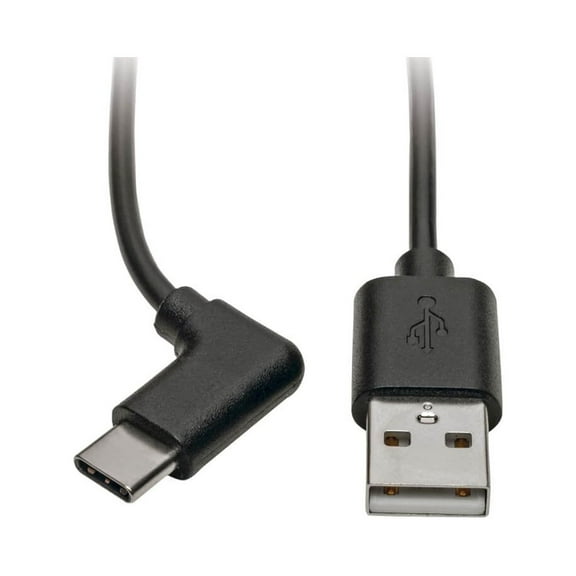 Tripp Lite 2.0 Hi-speed Cable A To Type C C M/m Right-angle 3ft - Cable - Type A (m) To Type-c (m) Right-angled - Thunderbolt 3 / 2.0 - 3 Ft - Black