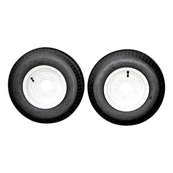 Antego Tire and Wheel Trailer Tires 480-8 4.80-8 4.80x8 4.8-8 with 8" White 5 Lug Rims, Load Range C, 6PR, Set Of 2