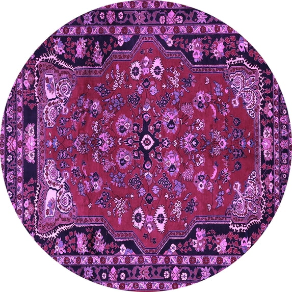 Ahgly Company Indoor Round Persian Purple Traditional Area Rugs, 3' Round