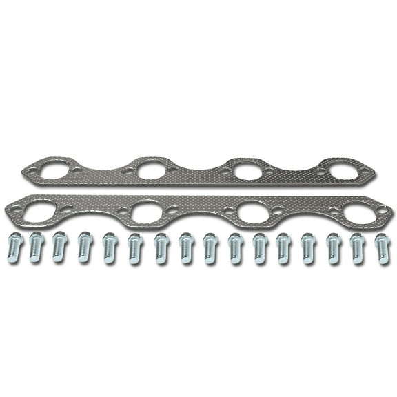 DNA Motoring GKTSET-FB150-58L-V8 For 1987 to 1996 Ford F150 / F250 / Bronco 5.8L V8 OHV Aluminum Exhaust Manifold Header Gasket Set 88 89 90 91 92 93 94 95