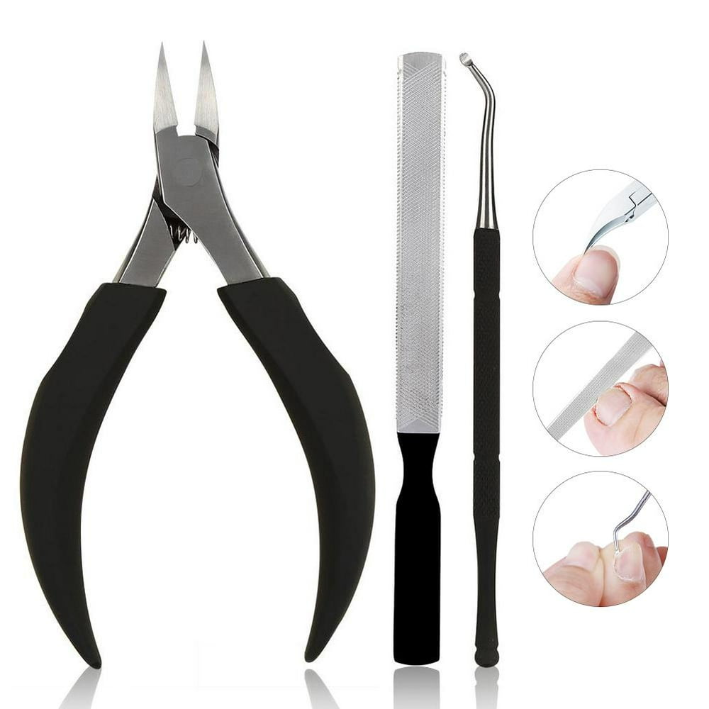 WALFRONT Stainless Steel Metal File Toe Finger Cuticle Nipper Nail Cutter Plier Scissors