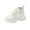 White, variant on Black British Inspired Ankle Boots For Kids, With Star Print And Shiny Patent Leather, Ideal For Comfortable Wear