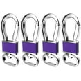 thumbnail image 1 of 4 Pack Metal Keychain Key Clip Hook, Key Rings Key Chain Ring Holder Organizer for Car Key Finder, Black , Rose Gold , Cyan , Violet, 1 of 6